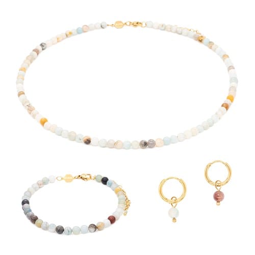 Parure serena en pierres amazonite