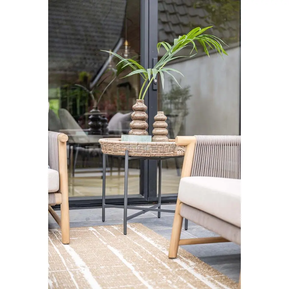 Benidorm bijzettafel - diameter 70xH40 cm - c. black - natural
