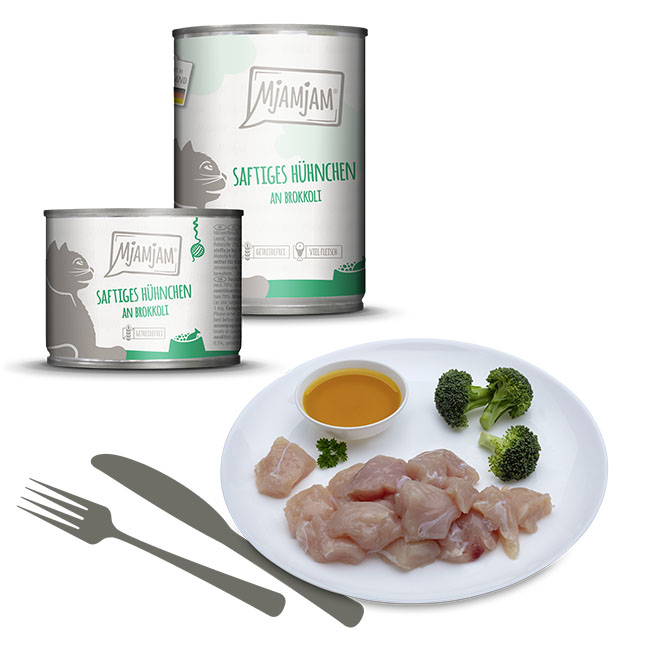 saftiges Hühnchen an Brokkoli