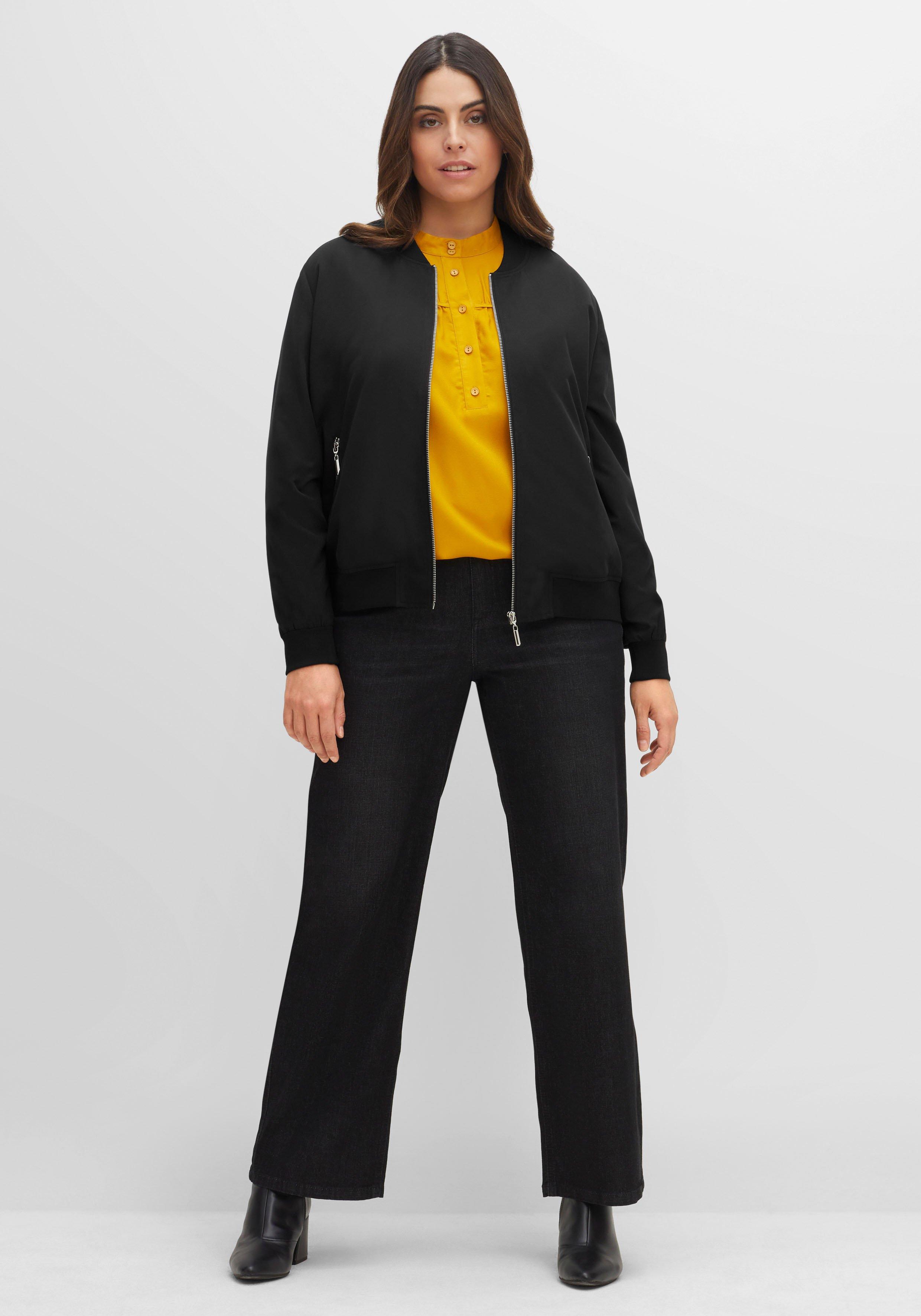 Blouson mit Rippbündchen und Reißverschluss