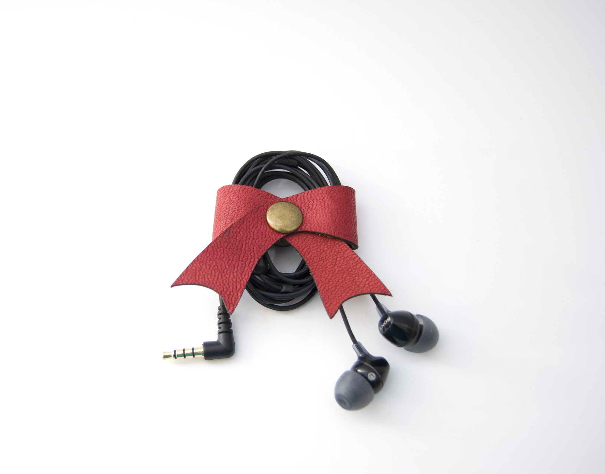 Leder-Kabelschleife, rot, T 5 cm, B 5 cm günstig bestellen
