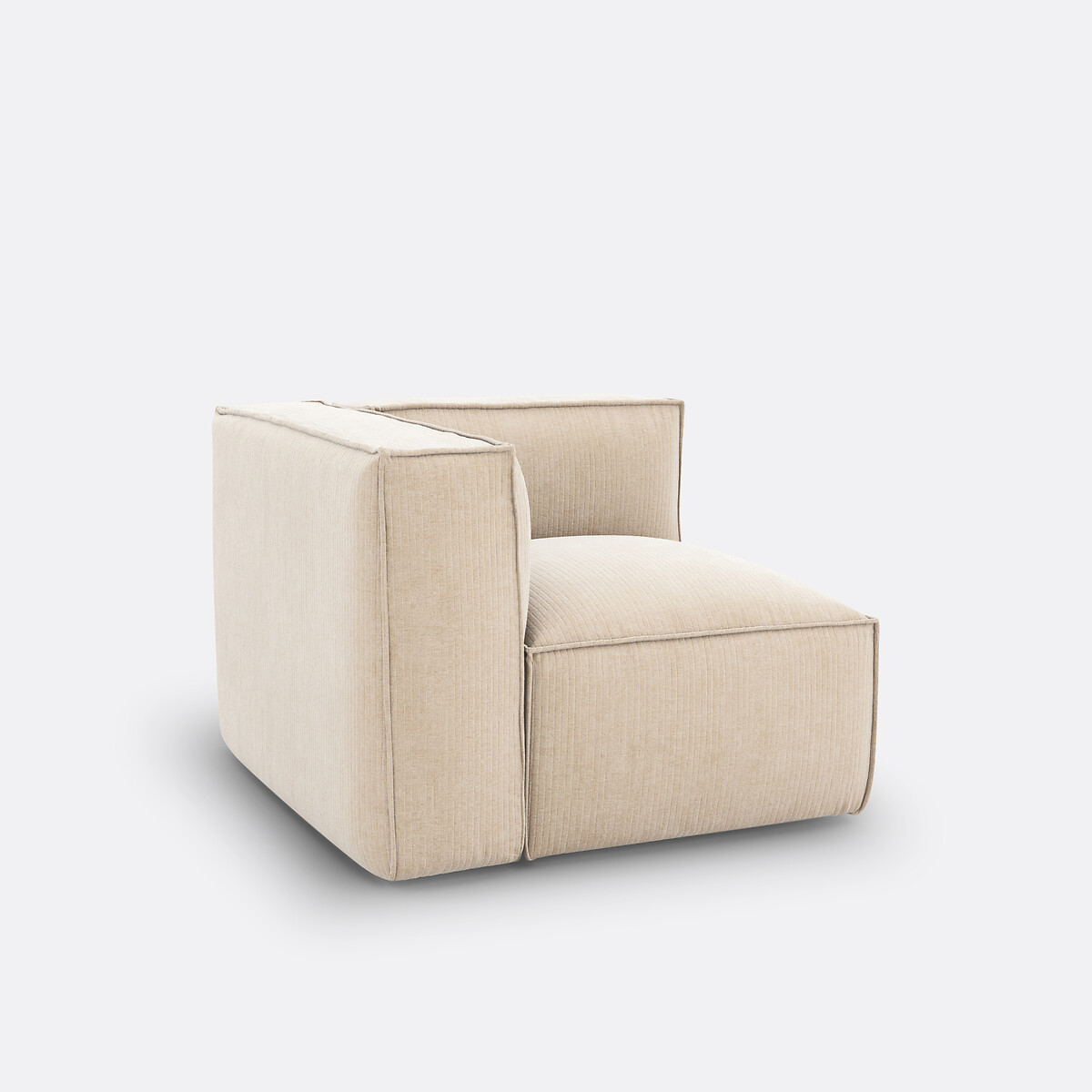 LA REDOUTE INTERIEURS<br>Sofá modular de canto, veludo cotelê vintage, Seven