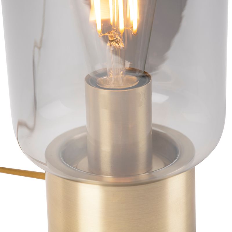 Design messing met smoke glas tafellamp - Bliss Cute