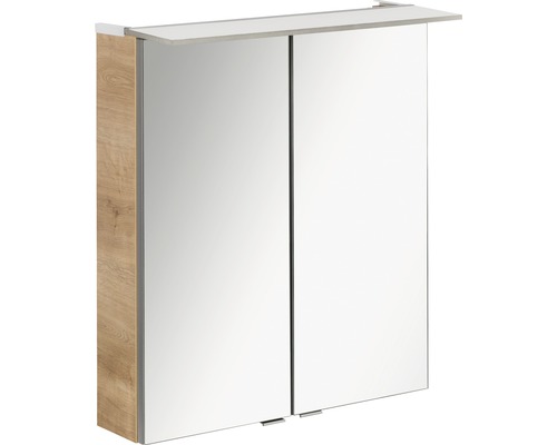 FACKELMANN B.perfect spiegelkast 60 x 15 x 69 cm noestige eik 2-deurs LED