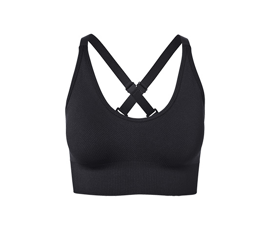Seamless-Sport-Bustier, schwarz