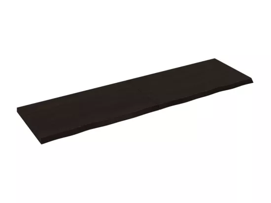 Comptoir de salle de bain marron foncé bois massif traité