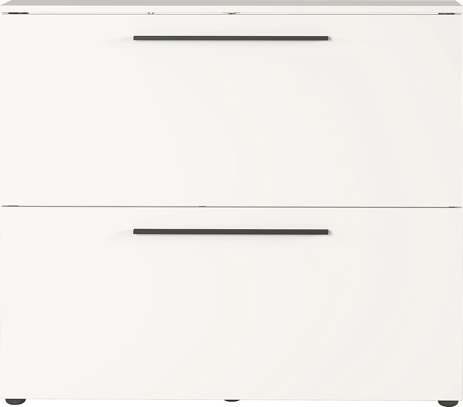 Germania Schuhschrank 2575-84 GW-Utah, in Weiß, mit Platz für 8 Paar Schuhe, geringe Tiefe, ideal für schmale Flure, 100 x 85 x 19 cm (BxHxT)