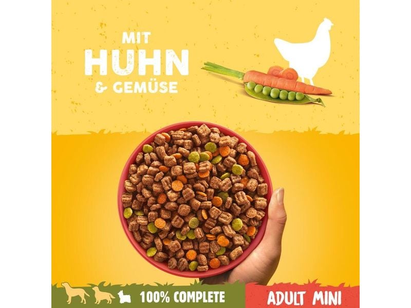 Pedigree Trockenfutter Adult Mini Geflügel und Gemüse, 2 kg Vollwertige Trockennahrung mit ausgewogenen Nährstoffen