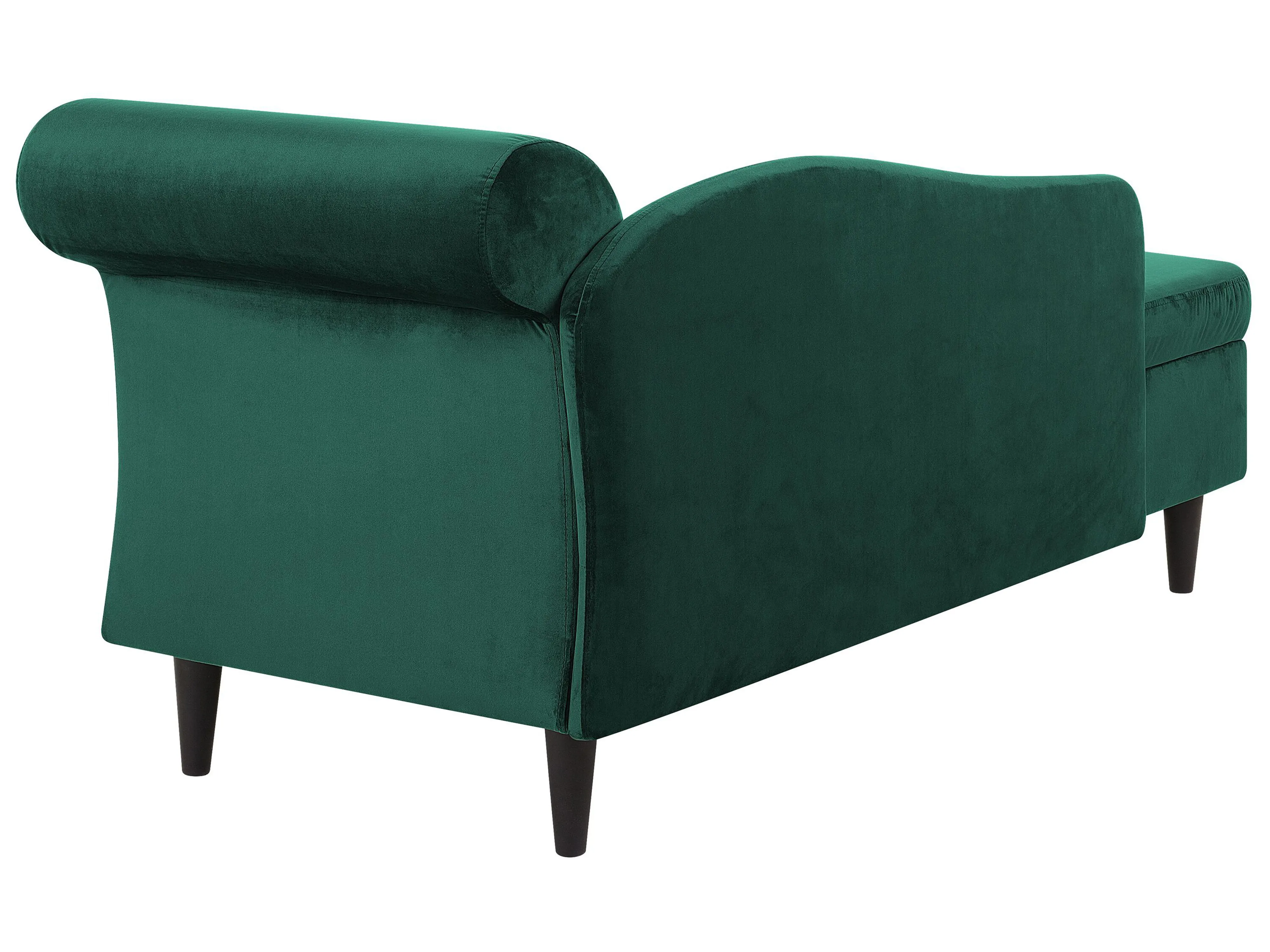 Rechtszijdige chaise longue LUIRO Fluweel Donkergroen met opbergruimte