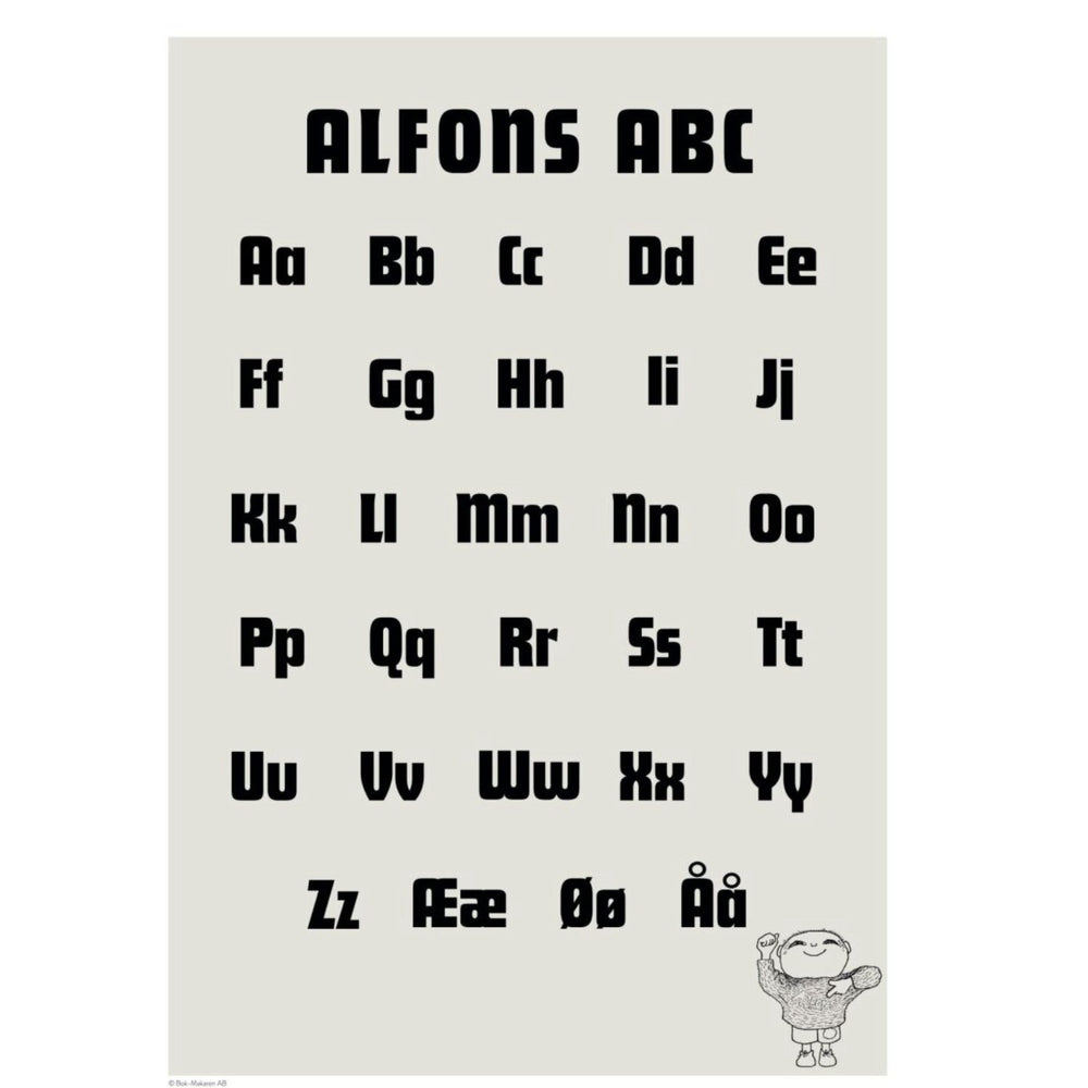 Køb Poster & Frame Alfons Åberg - Alfons Åberg - ABC Sort
