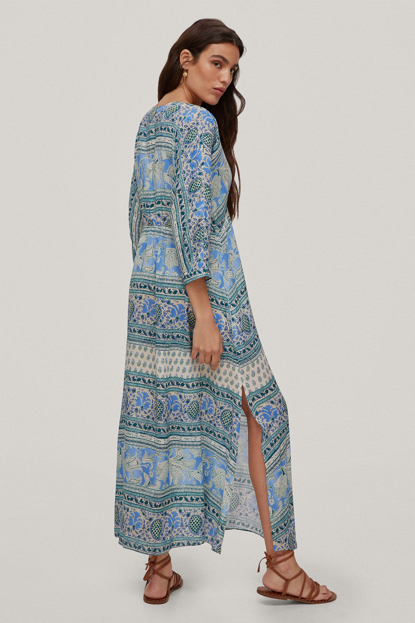 Vestido amplo estampado - Azul