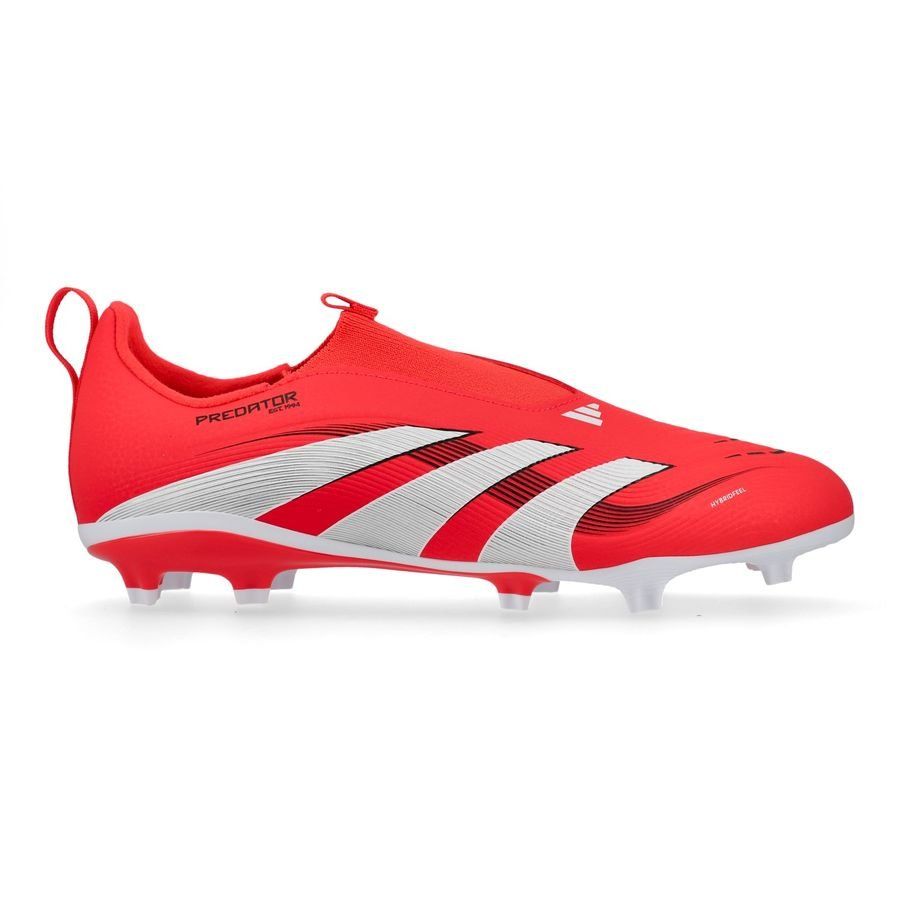 adidas Predator League Laceless FG/AG Pure Victory - Lucid Red/Blanc/Noir Enfant