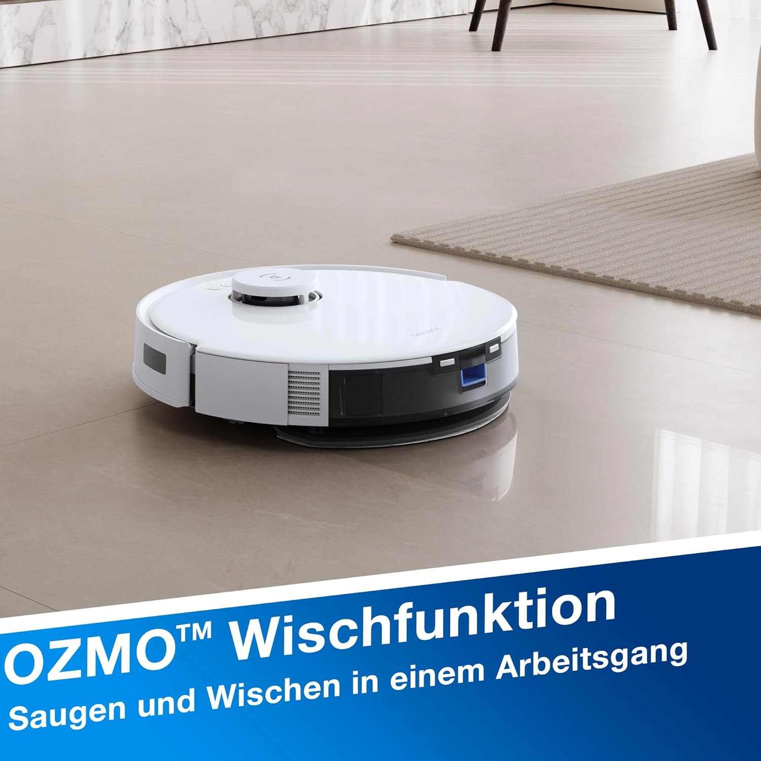 ECOVACS DEEBOT N20, Saugroboter mit Wischfunktion, Anti-Haar-Verhedderung, 300 Minuten Laufzeit, 20 mm Türschwellen, TrueMapping Intelligente Pfadplanung, White