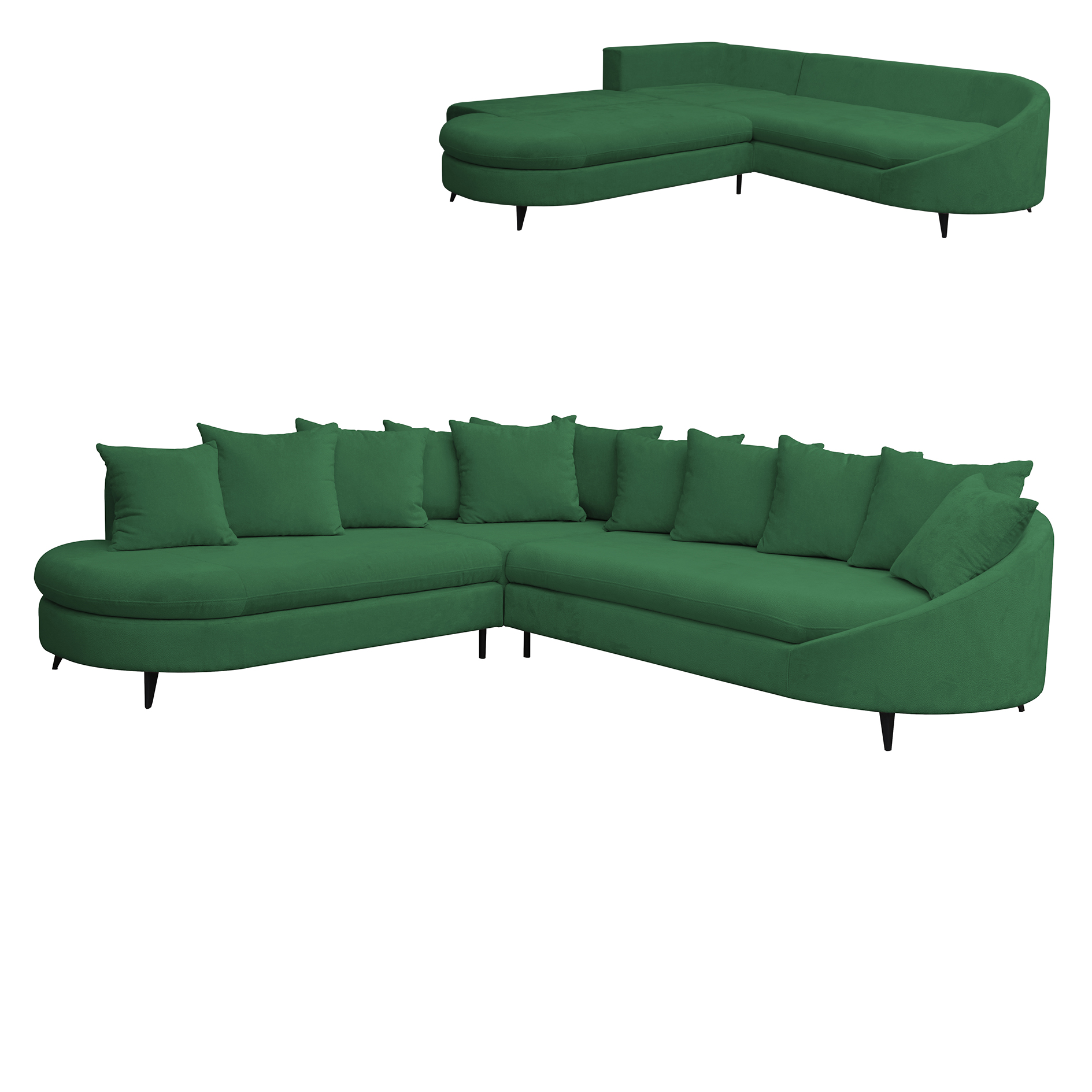 Ecksofa - rain forest - mit Liegefunktion und Staukasten - Ottomane links