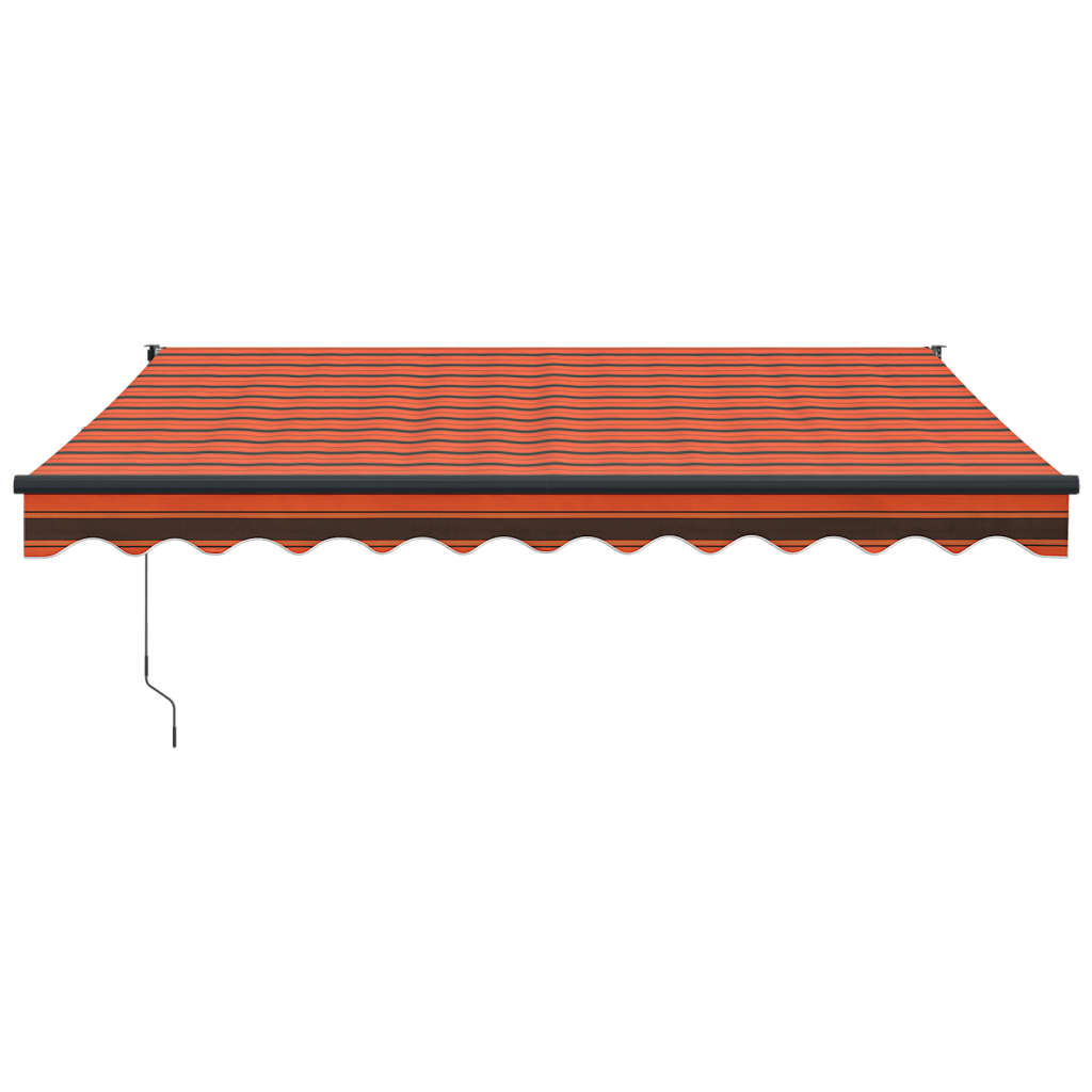 Auvent rétractable orange et marron 3x2,5 m tissu et aluminium