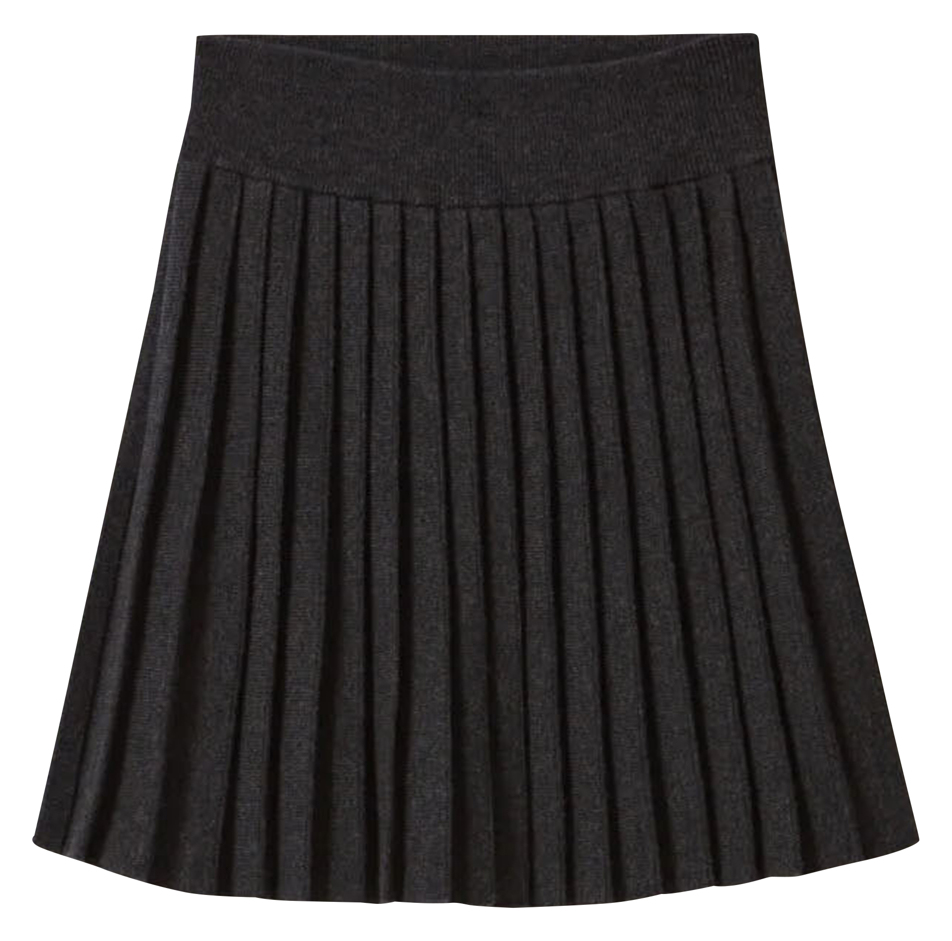 Jupe courte plissée en maille | Gris