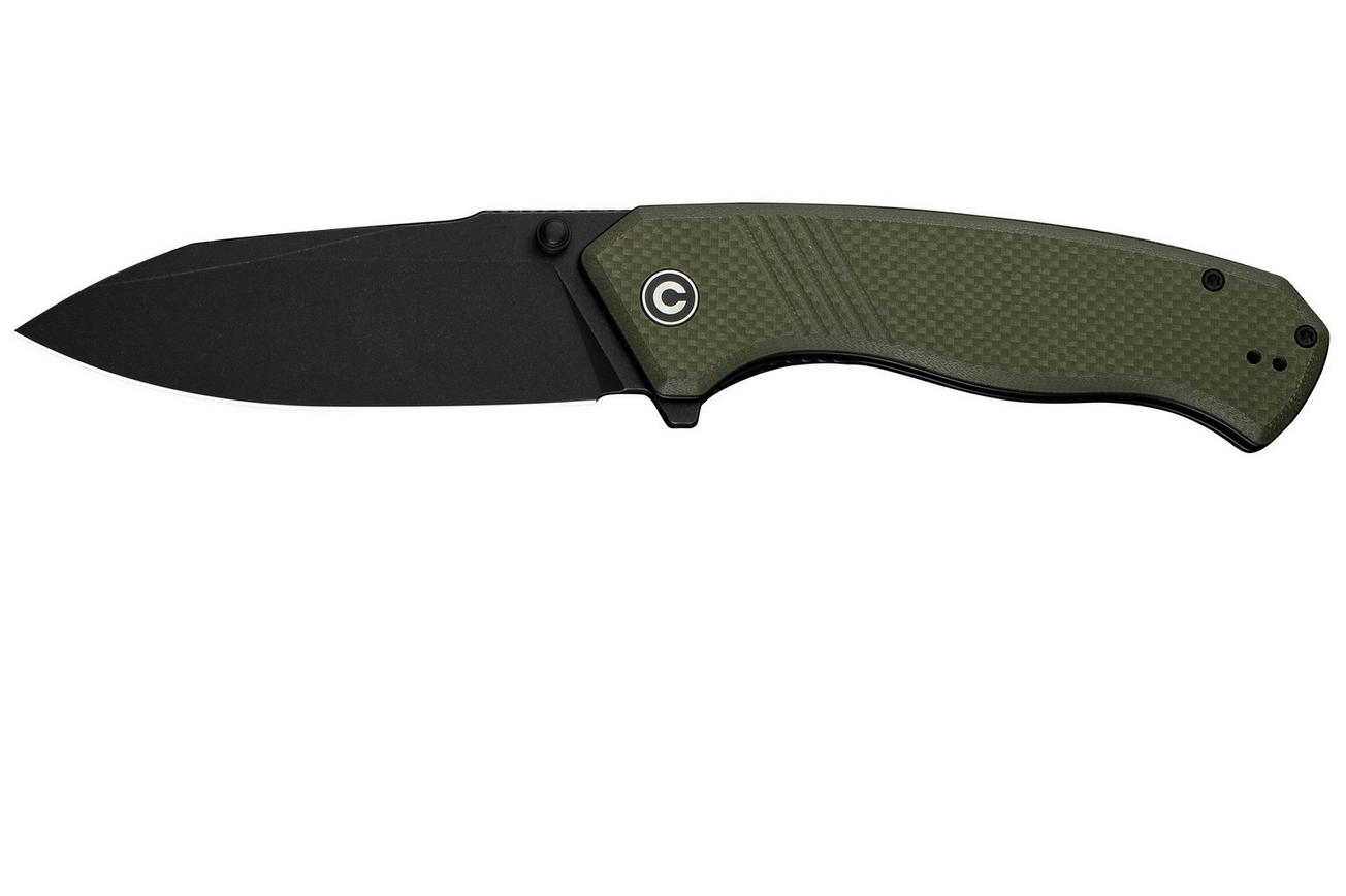 Civivi Placoid C23079-3 Black 14C28N, Green Coarse G10, zakmes