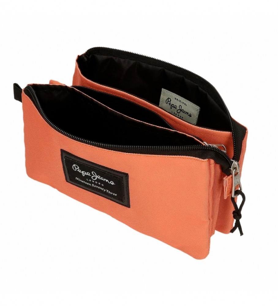 Estojo Pepe Jeans com três compartimentos 6334329 laranja