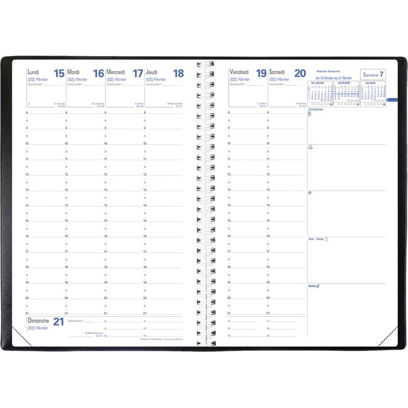 Agenda Quo vadis Ministre S semainier - année scolaire 2026/2027 - 16 x 24 cm