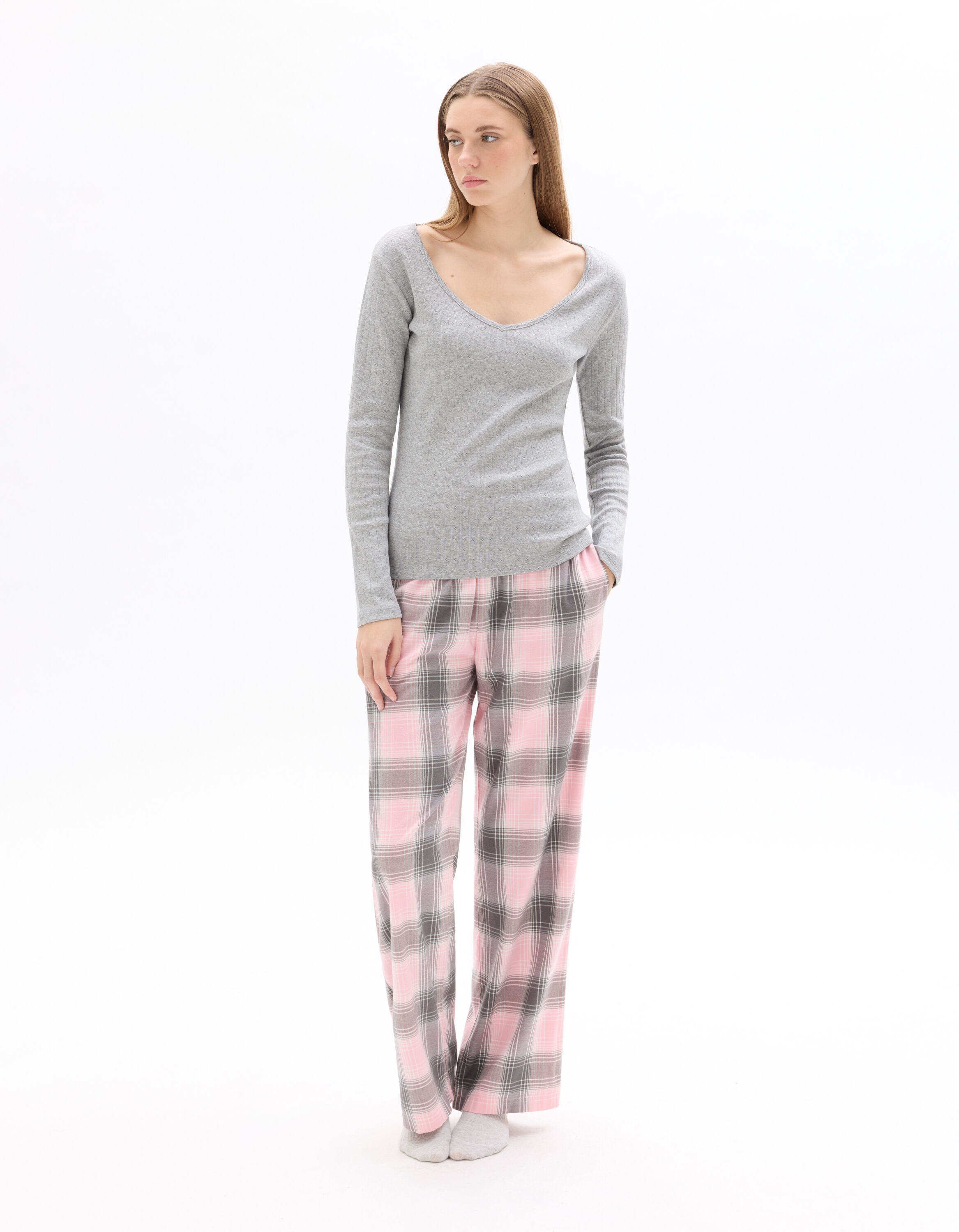 Ensemble de pyjama en flanelle - beige