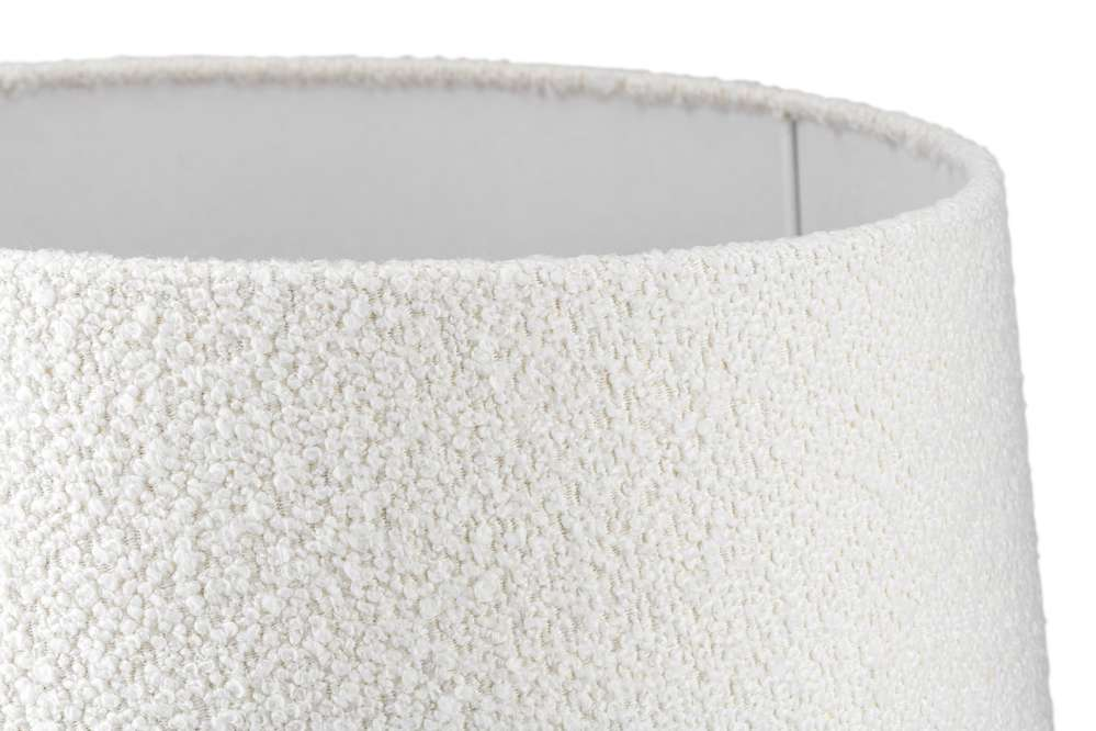 Tafellamp Veneto klein brons + kap 30/30/20 Bouclé blanc ( witte binnenkant )