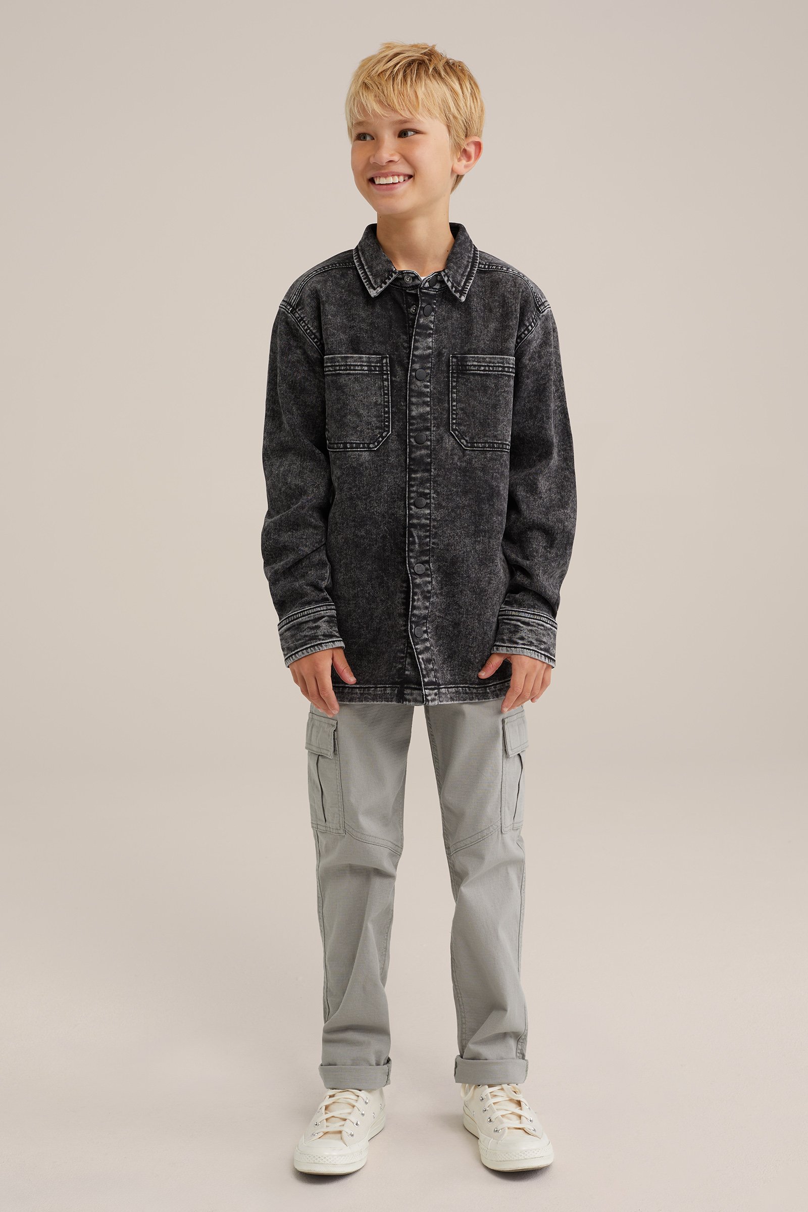 Jongens denim overhemd van jog denim Salty Dog Zwart