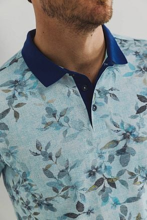 State of Art Poloshirt Piqué Print Lichtblauw 46415488-5211 kopen