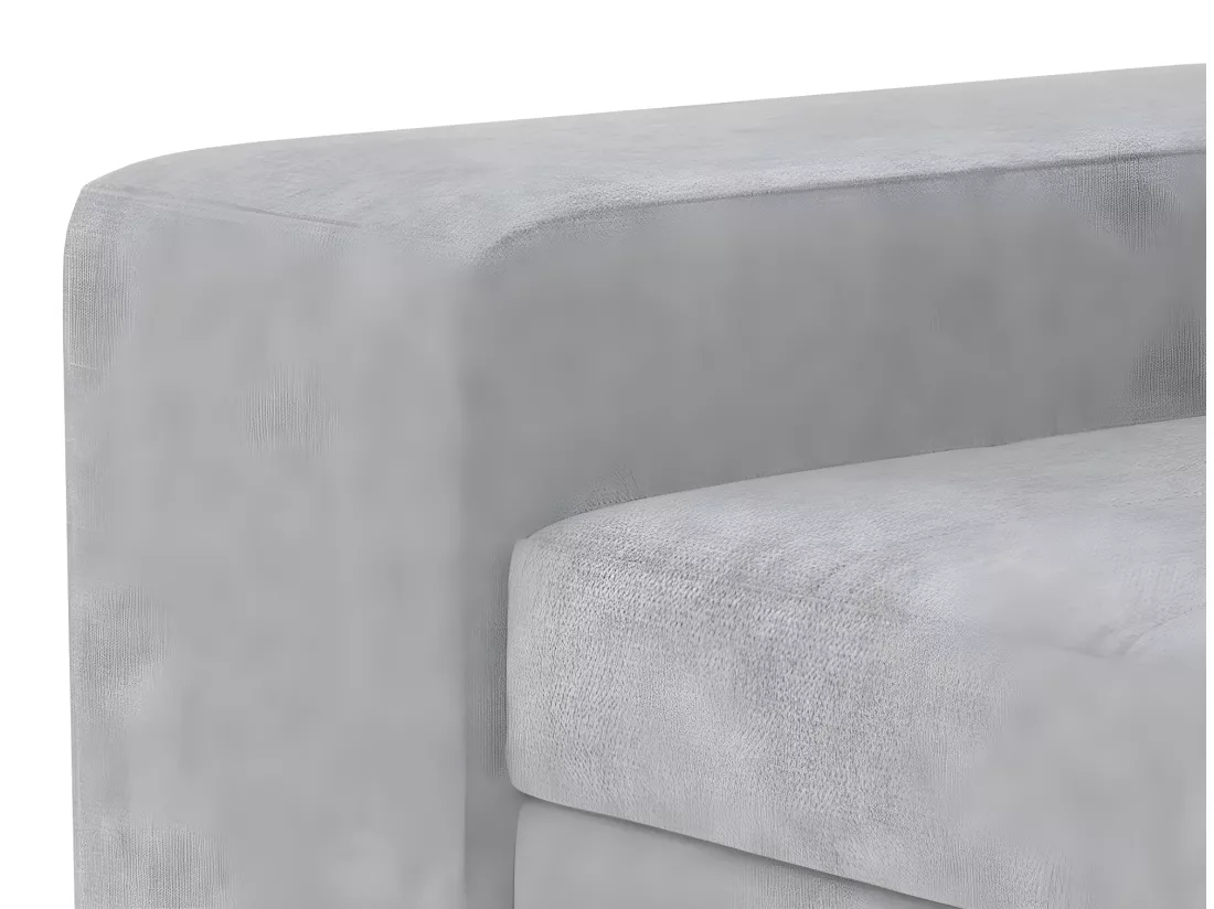 Canapé méridienne 3 places réversible en polyester gris clair