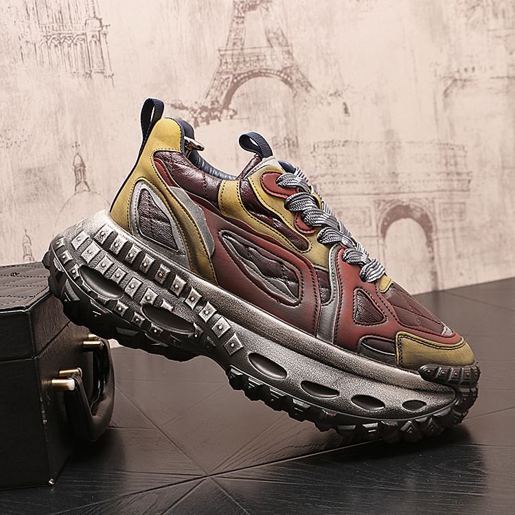 Mr Ozera - Color Block gewatteerde platform sneakers