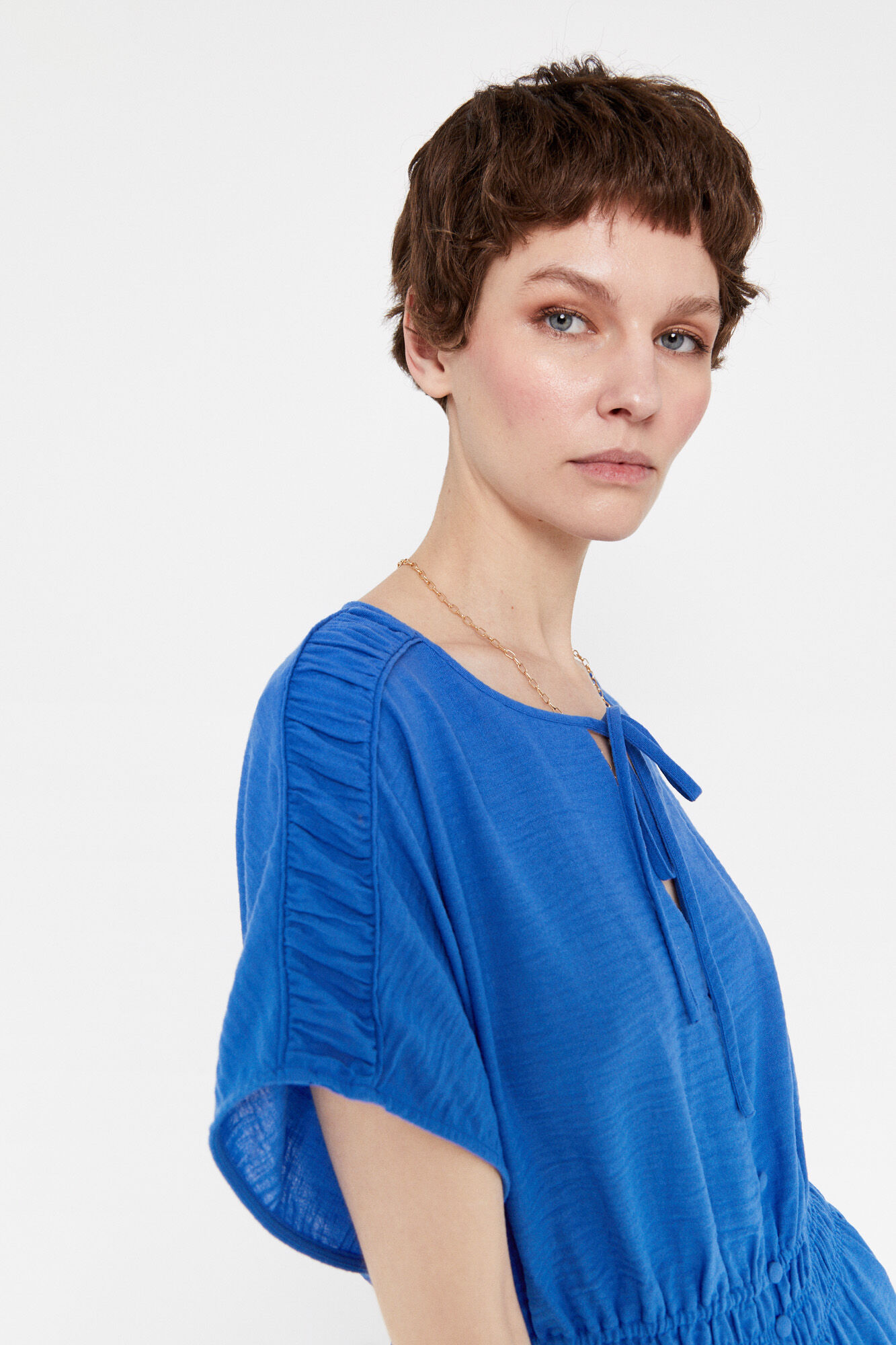 Vestido texturizado - Azul