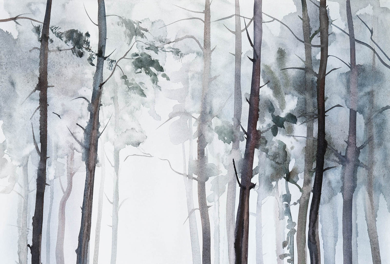 Fototapete DESIGNWALLS 2.0 - blau-grau - Wald - 2,6 Meter