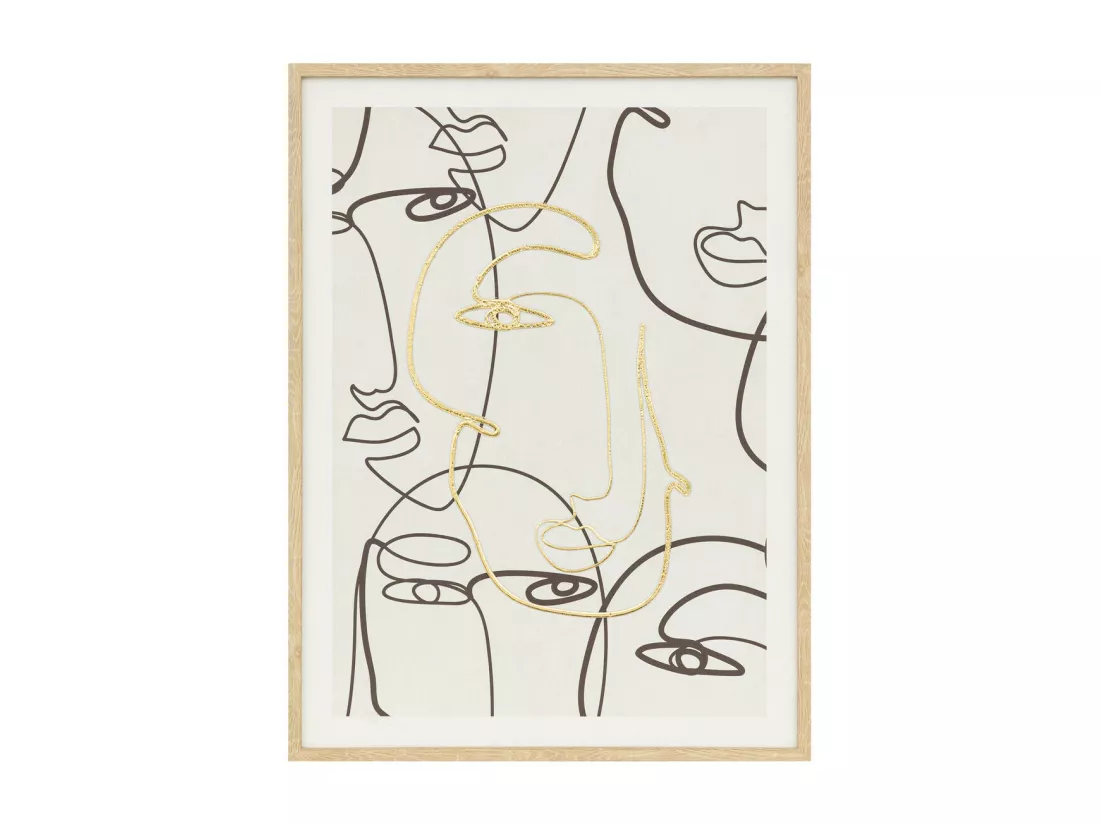 Tableau Toile murale imprimée et encadrée Visage 45 x 60 cm