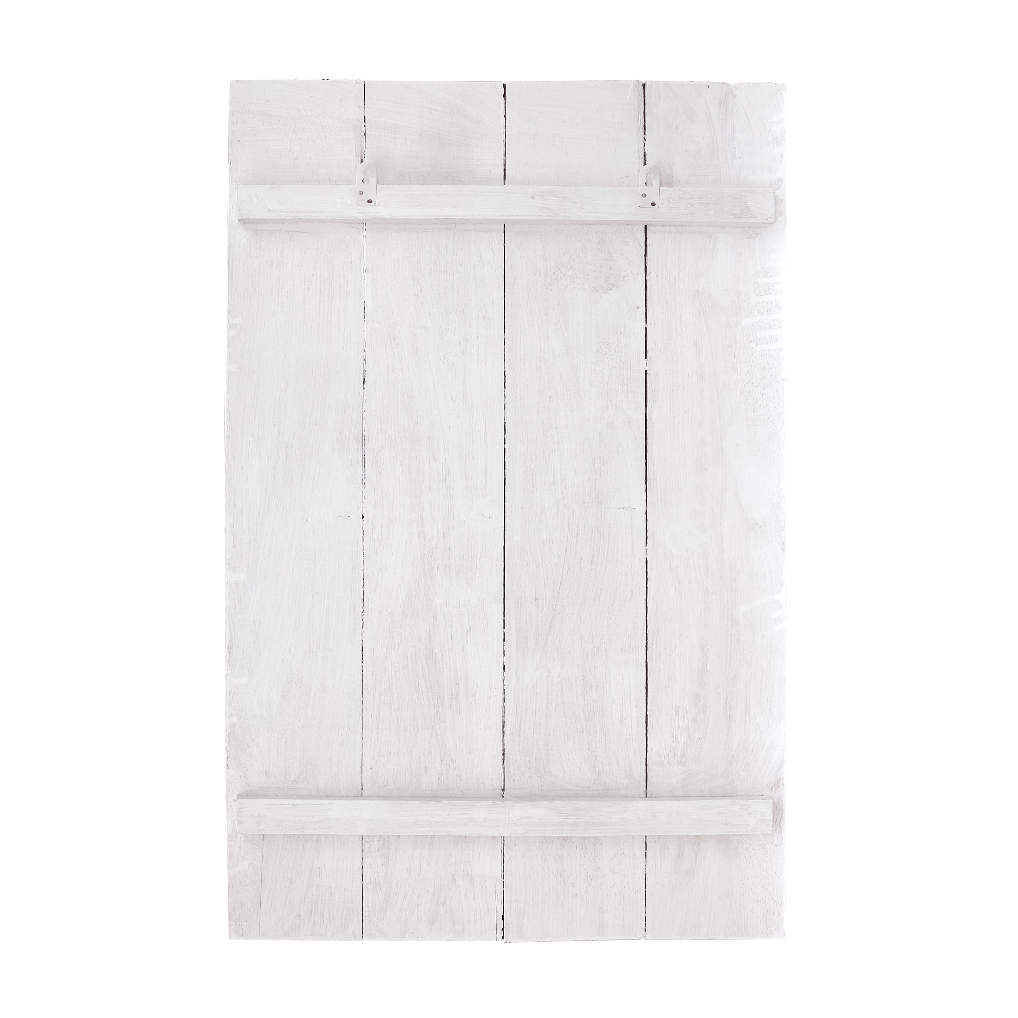 Holz-Panel 'Buddha', whitewash, H 100 cm, B 60 cm, L 5 cm von fischer's lagerhaus