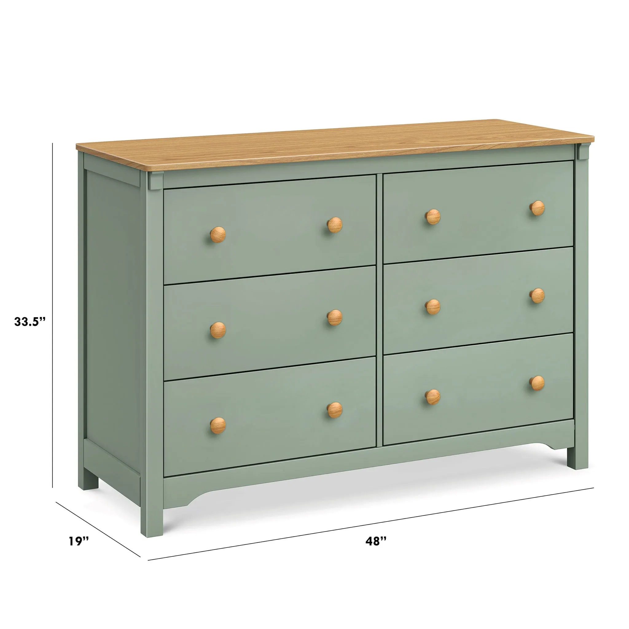 DaVinci Bureau 6 tiroirs Shea - Sauge  miel