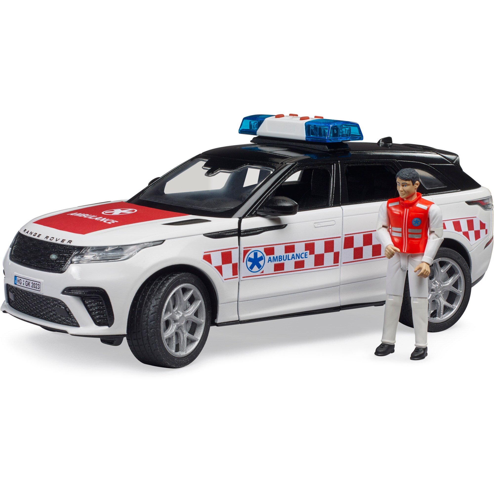 bruder Modellfahrzeug Range Rover Velar Notarztfahrzeug mit Fahrer