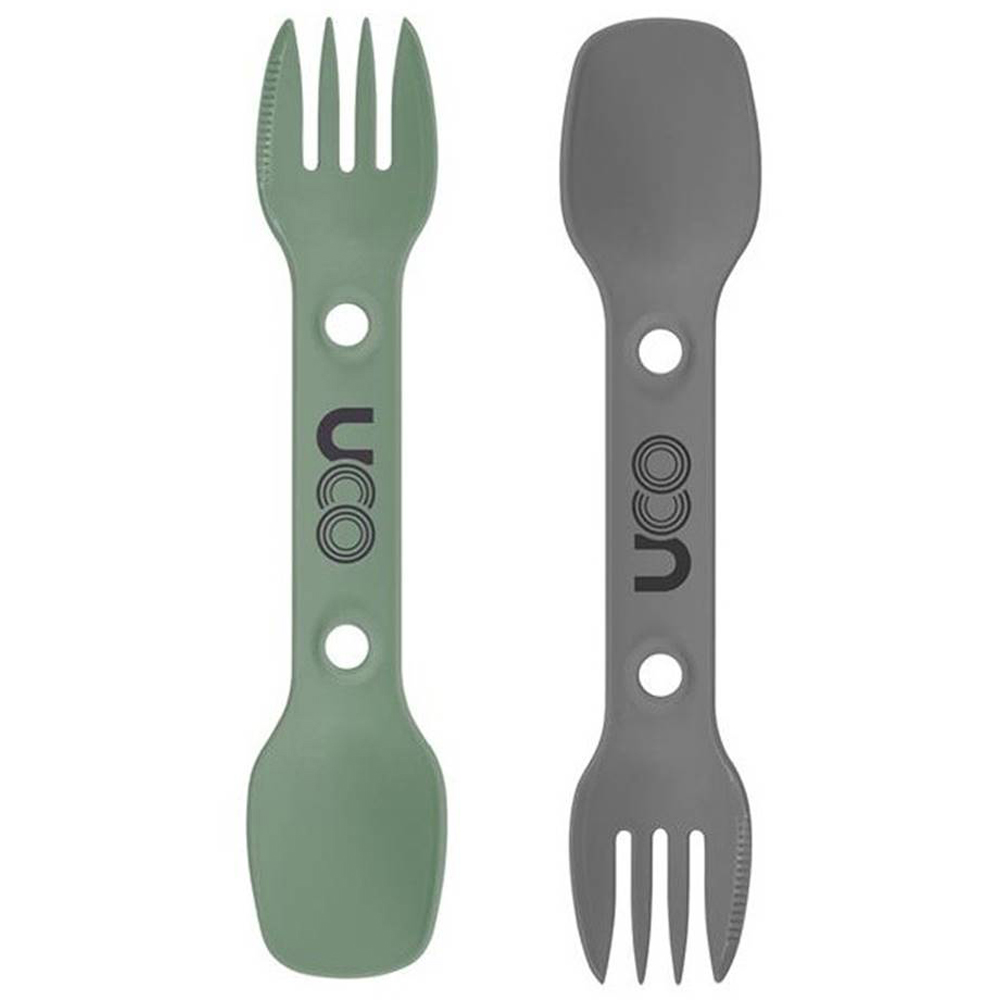 Uco - Lot de 2 couverts 3 en 1 Spork Noir / Kaki