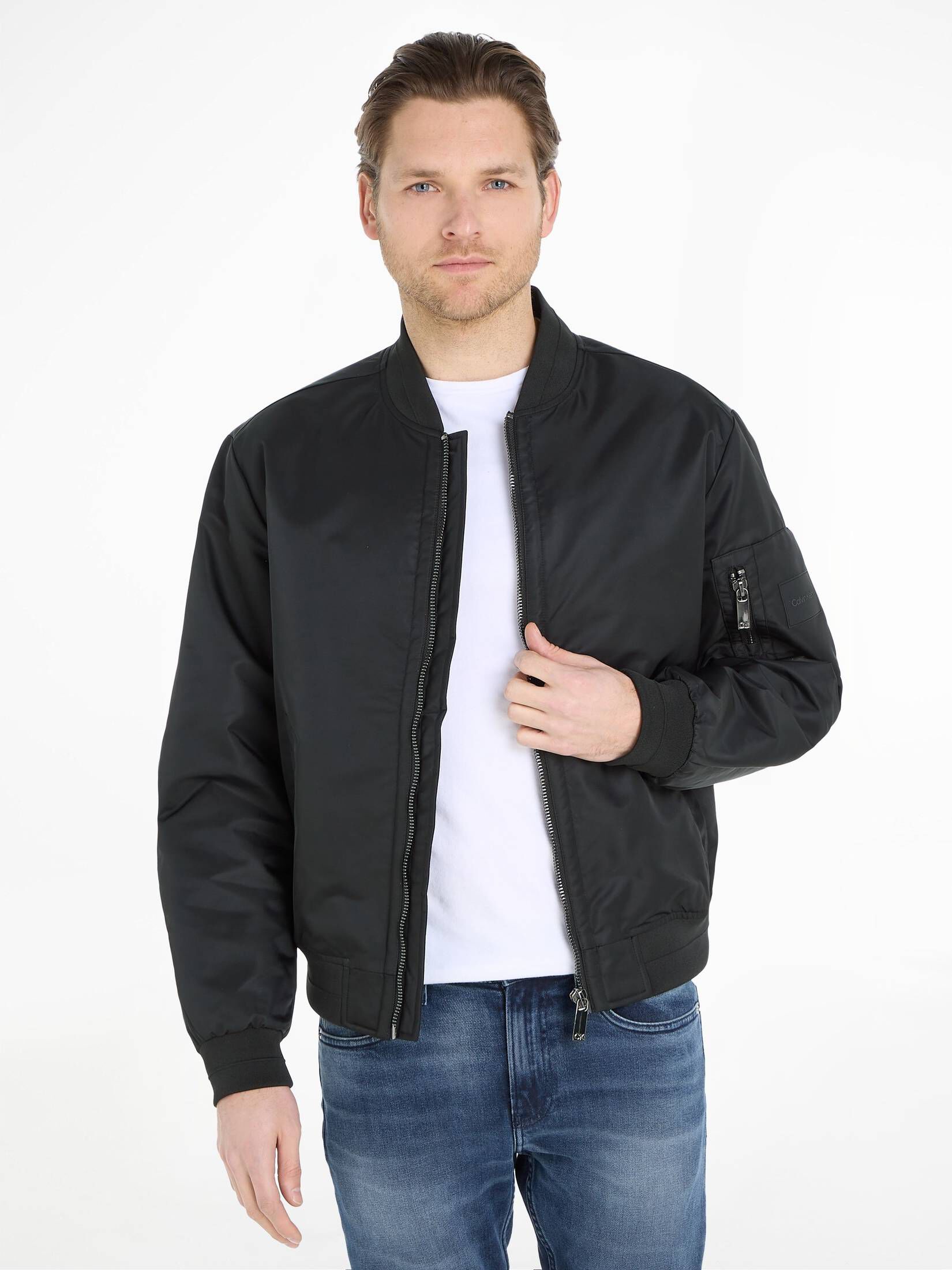CALVIN KLEIN| Herren Bomberjacke SATEEN HERO BOMBER