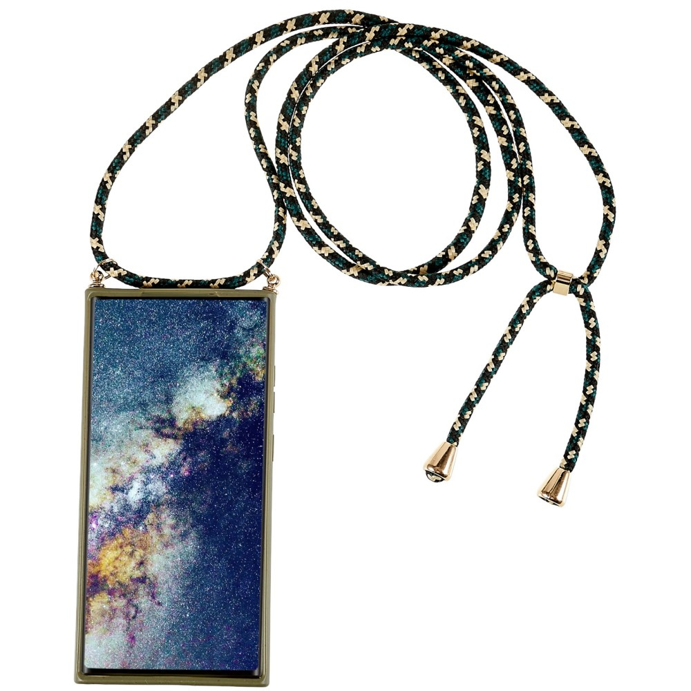 Samsung Galaxy S23 Ultra 5G Necklace Bio Gummi Case Hülle Eco Friendly Nachhaltig Kompostierbar   Handykette (150cm) - Dunkelgrün