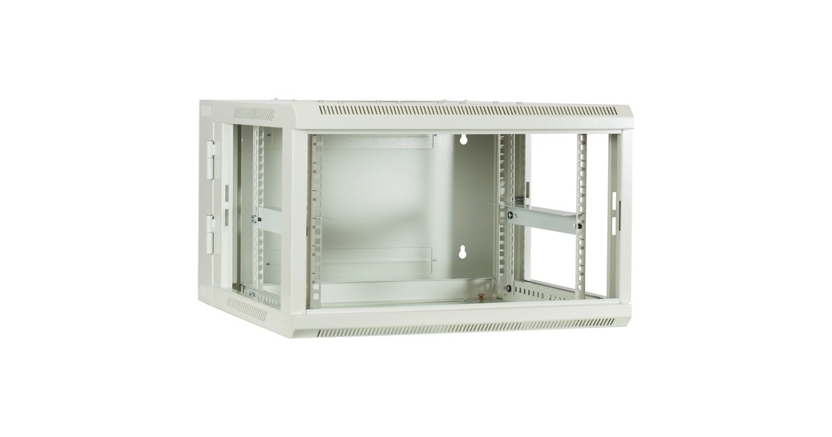 DSI6U witte wandkast (kantelbaar) met glazen deur - DS6606W-DOUBLE server rack  (Wit, 600 x 600 x 368mm)