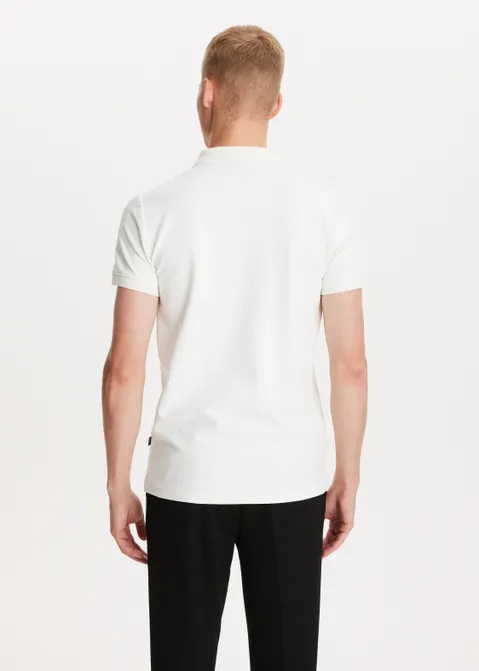 Polo met rits en logo off-white (WIT.O)