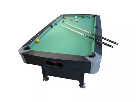 Billard Américain avec Retour de Boules Automatique et Accessoires, 220 x 123 x 80 cm - Noir et Tapis Vert