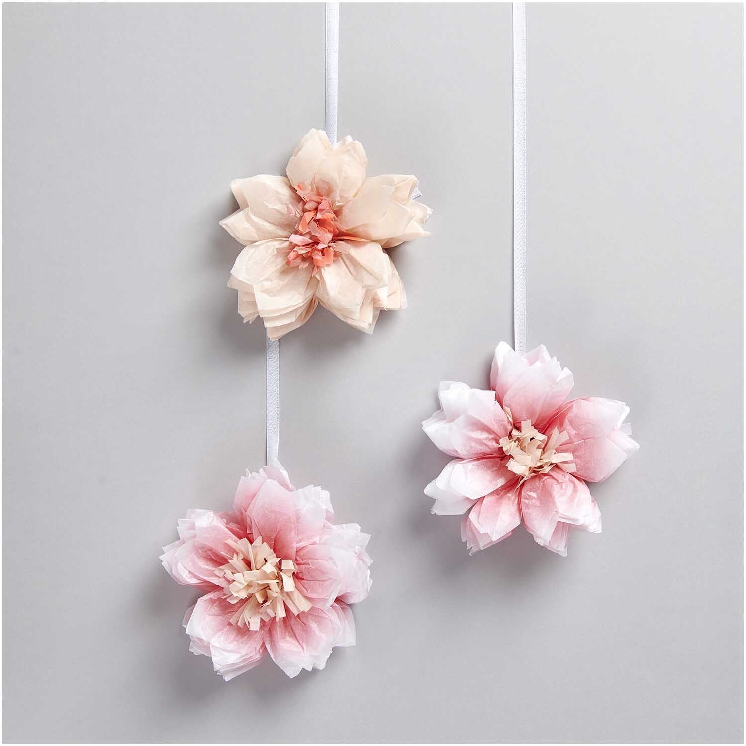 Seidenpapierblumen KIRSCHBLÜTE 3-teilig