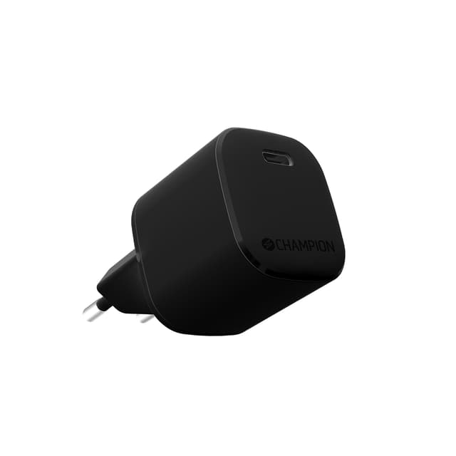 Champion Oplader 20W + USB-C til Lightning Kabel Sort