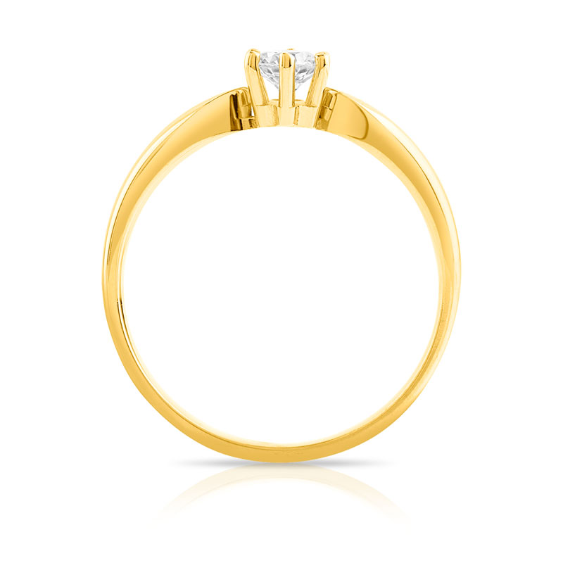 Bague Solitaire or 750 jaune diamant 0.25 ct H/SI