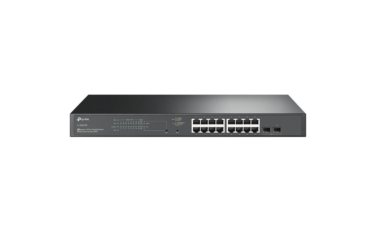 PoE+ Switch TL-SG2218P 18 Port<br>JetStream 18-Port Gigabit Smart Switch mit 16-Port PoE+