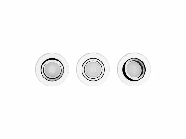 Philips Hue White and Color Ambiance Centura - Indlejret spotlys - LED-spot lyspære - GU10 - 5.7 W - klasse G - 16 millioner farver/varmt hvidt til koldt hvidt lys - 2000-6500 K - hvid (pakke med 3)