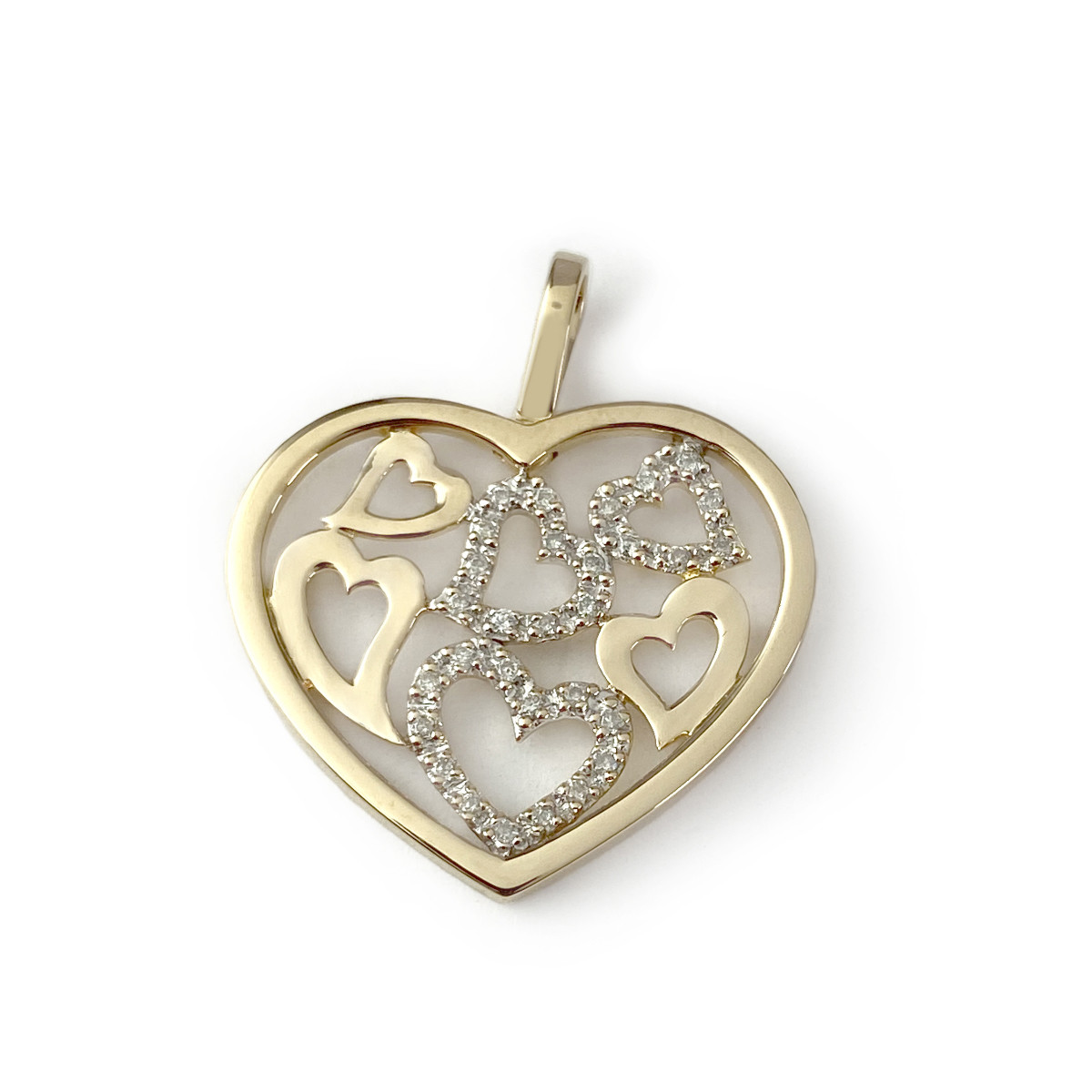 Pendentif d'occasion or 750 jaune et rhodié diamants