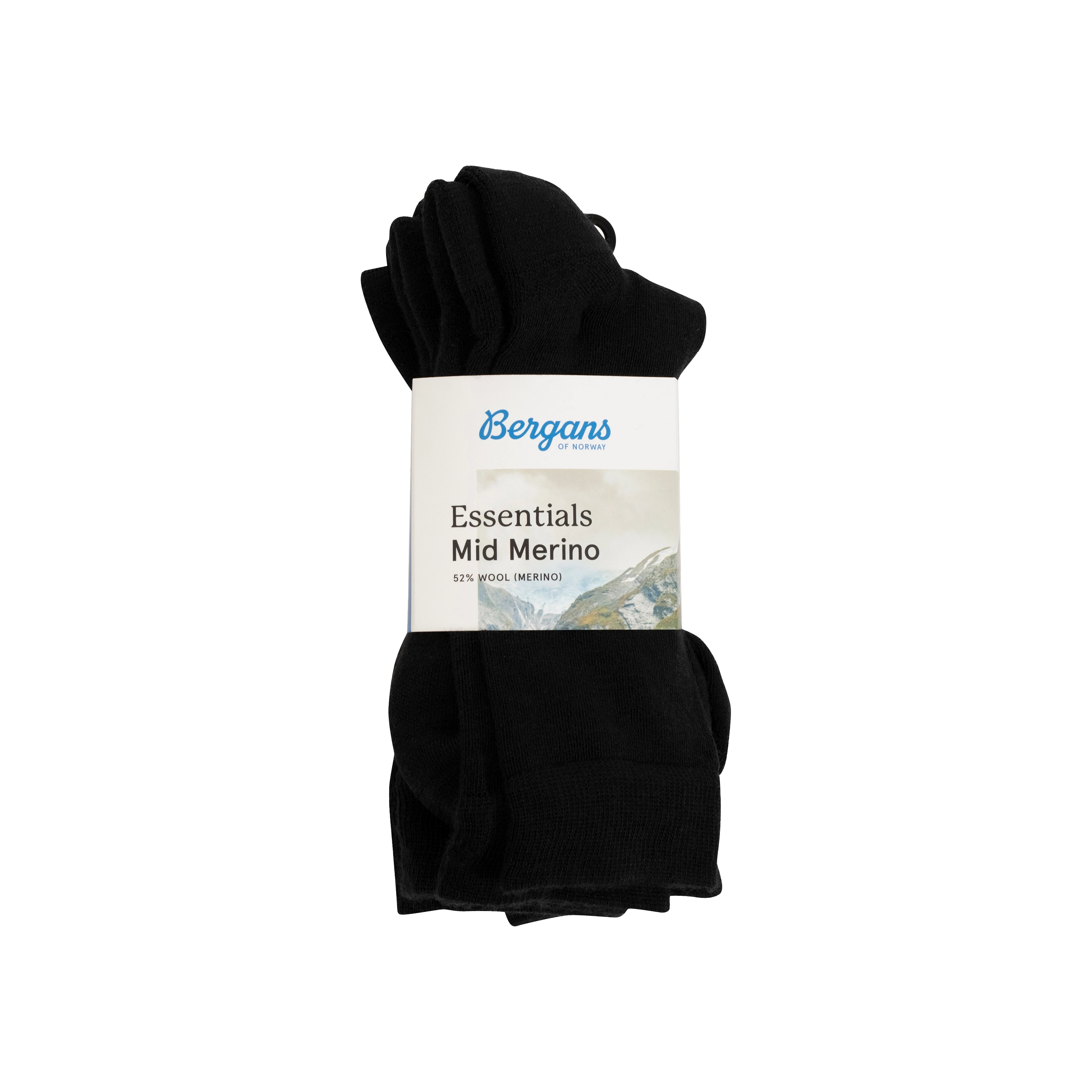 Essentials Mid Merino Sock 3pk Black