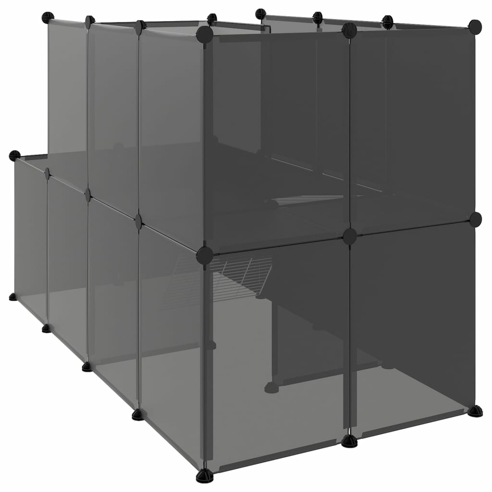 Cage pour petits animaux noir 142x74x93 cm pp et acier