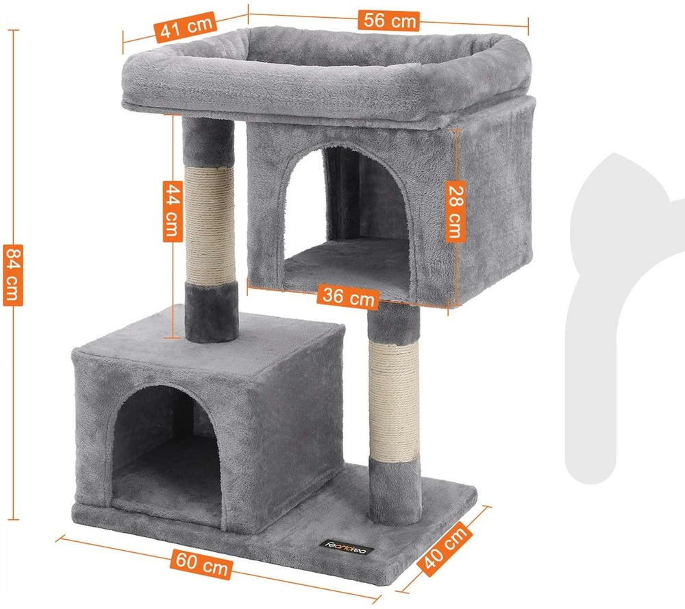 Arbre à chat 84 cm gris clair